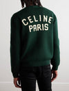 Paris Logo Patch Wool Cardigan Forest - CELINE - BALAAN 5