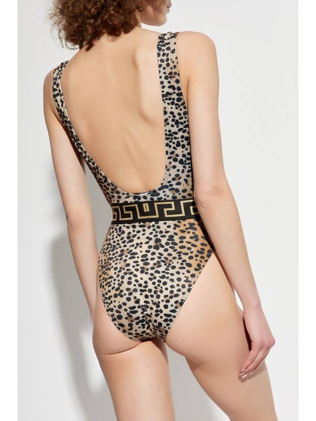 Versace One-piece Swimsuit With Animal Print, Women's, Beige - VERSACE - BALAAN 4