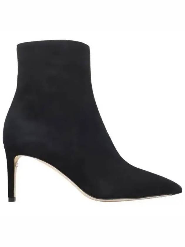 Women's Point Toe Suede Zipper Middle Boot Heels Black - SALVATORE FERRAGAMO - BALAAN 2