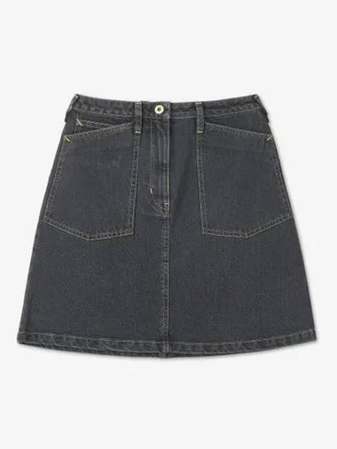 Stone bleach denim skirt black FD52DJ2696C2BB - KENZO - BALAAN 1