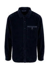 Logo Oversized Cotton Long Sleeve Shirt Navy - STONE ISLAND - BALAAN 2