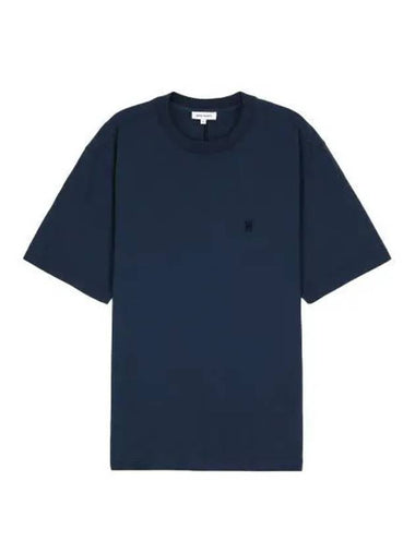 Johannes embroidered short sleeve t shirt indigo - NORSE PROJECTS - BALAAN 1