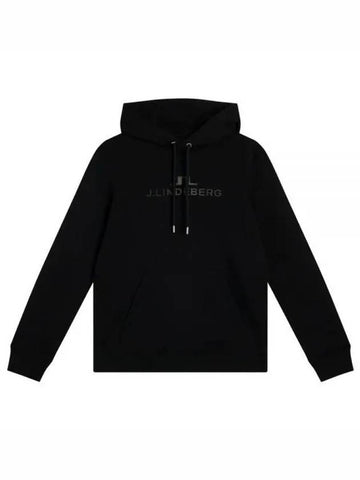 Alpha Logo Print Hoodie Black - J.LINDEBERG - BALAAN 1