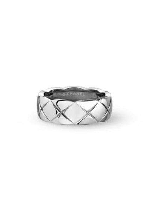 Coco Crush Quilted Motif Small 18K White Gold Ring Silver - CHANEL - BALAAN 2