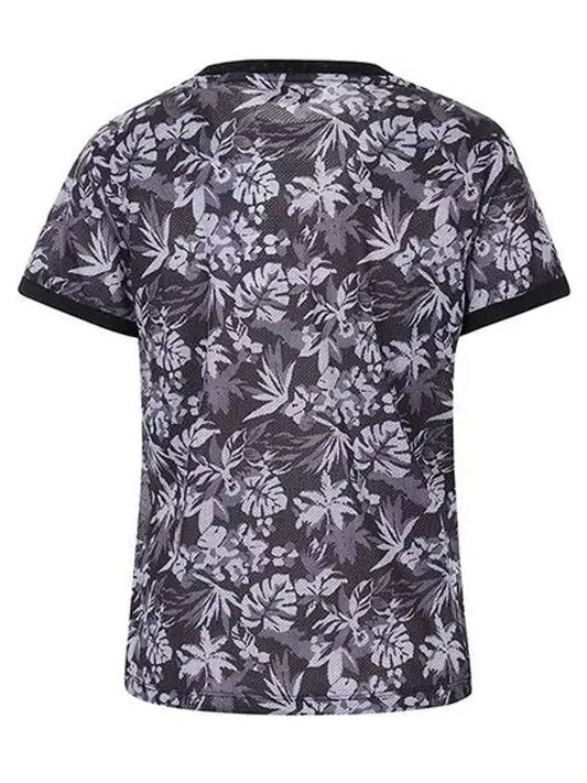 Dot Flower Print Mesh Short Sleeve T-Shirt 9411LZOUBLACK - BLACK&WHITE - BALAAN 2