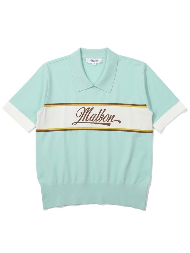 Color block half sleeve knit top MINT WOMAN - MALBON GOLF - BALAAN 1