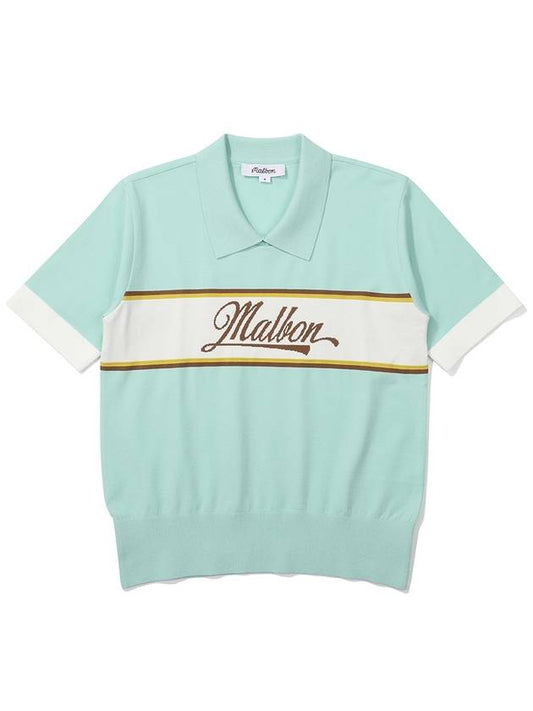 Color block half sleeve knit top MINT WOMAN - MALBON GOLF - BALAAN 1