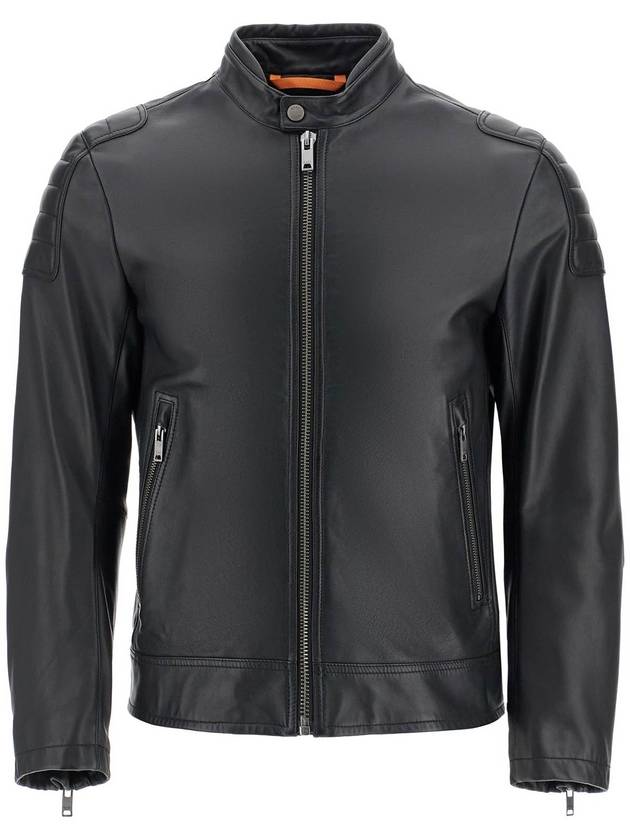 Regular fit leather jacket black - HUGO BOSS - BALAAN 2