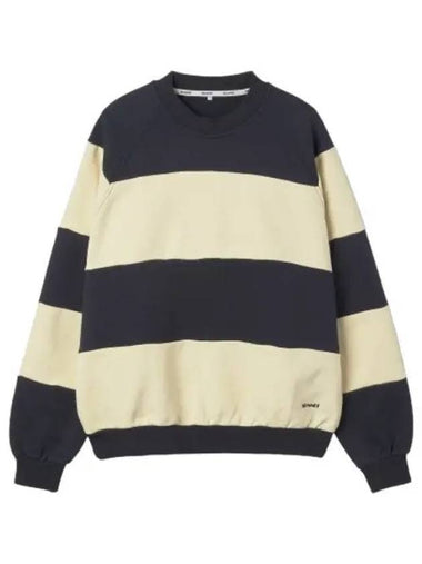 Panel Stripe Sweatshirt Beige Midnight Blue - SUNNEI - BALAAN 1