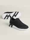 Bouncing Mesh Suede Goatskin Low Top Sneakers Noir - HERMES - BALAAN 4