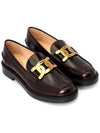 Brushed Leather Chain Loafers Brown - TOD'S - BALAAN.