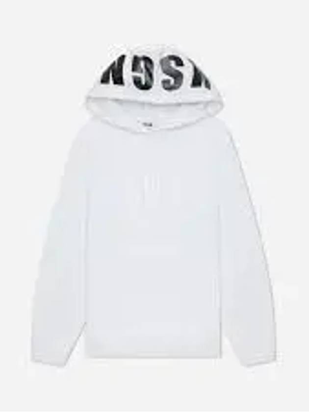 Maxi Logo Print Overfit Cotton Hoodie White - MSGM - BALAAN 2