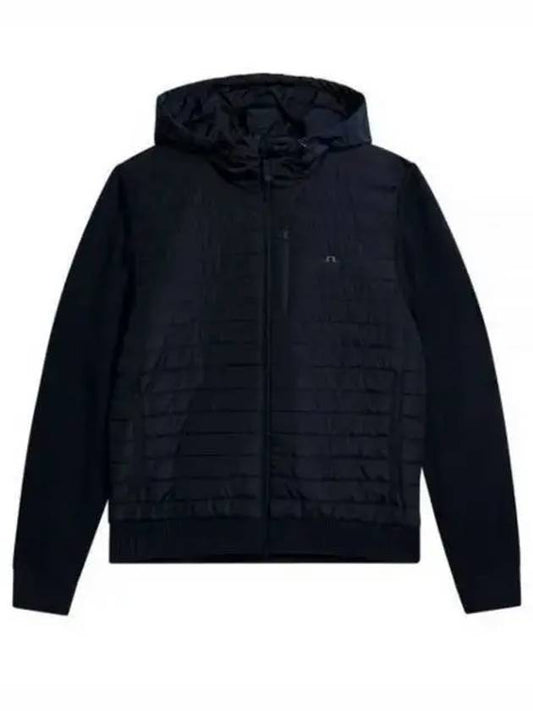 Pierre Knit Hybrid Hooded Zip-Up Jacket Navy - J.LINDEBERG - BALAAN 2