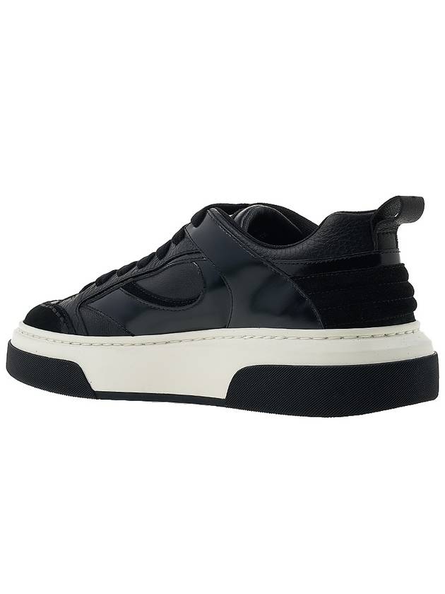 Casina Mix Low Top Sneakers Black - SALVATORE FERRAGAMO - BALAAN 4