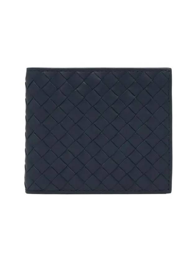 Intrecciato Calf Leather Half Wallet Navy - BOTTEGA VENETA - BALAAN 3