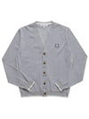 Bold Fox Head Cotton Cardigan Grey - MAISON KITSUNE - BALAAN 6