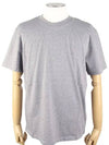 Embroidered Logo Cotton Short Sleeve T-Shirt Grey - AMI - BALAAN 2