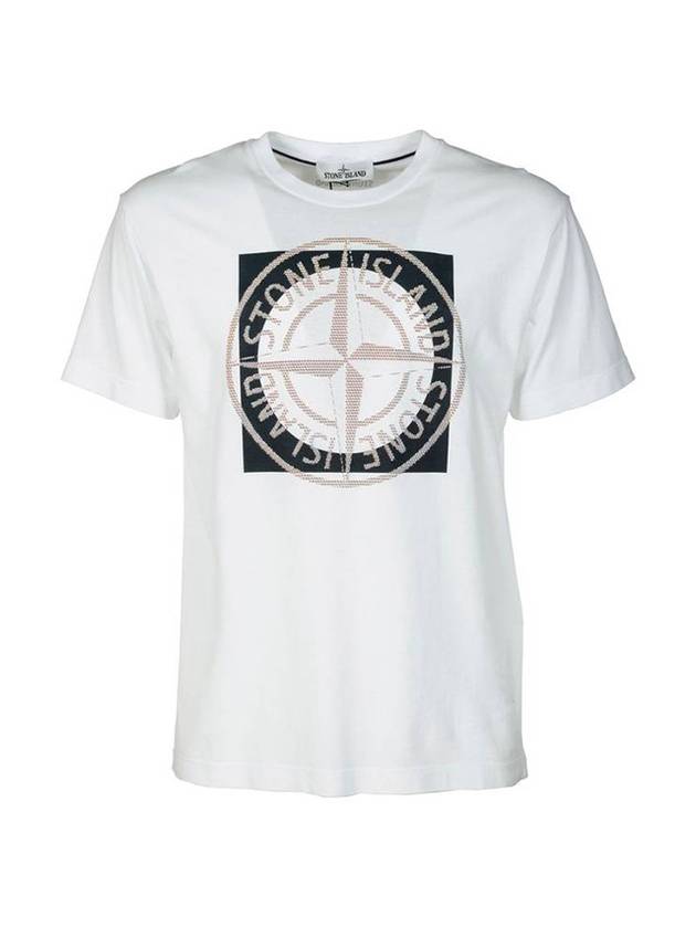 Compass Logo Printing Short Sleeve T-Shirt White - STONE ISLAND - BALAAN.