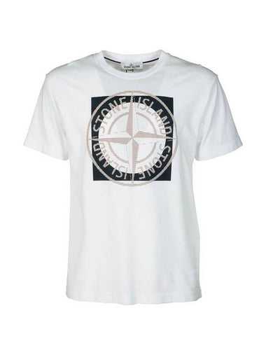 Compass Logo Printing Short Sleeve T-Shirt White - STONE ISLAND - BALAAN 1