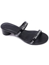 Logo Strap Round Sandal Heels Black - BALENCIAGA - BALAAN 4