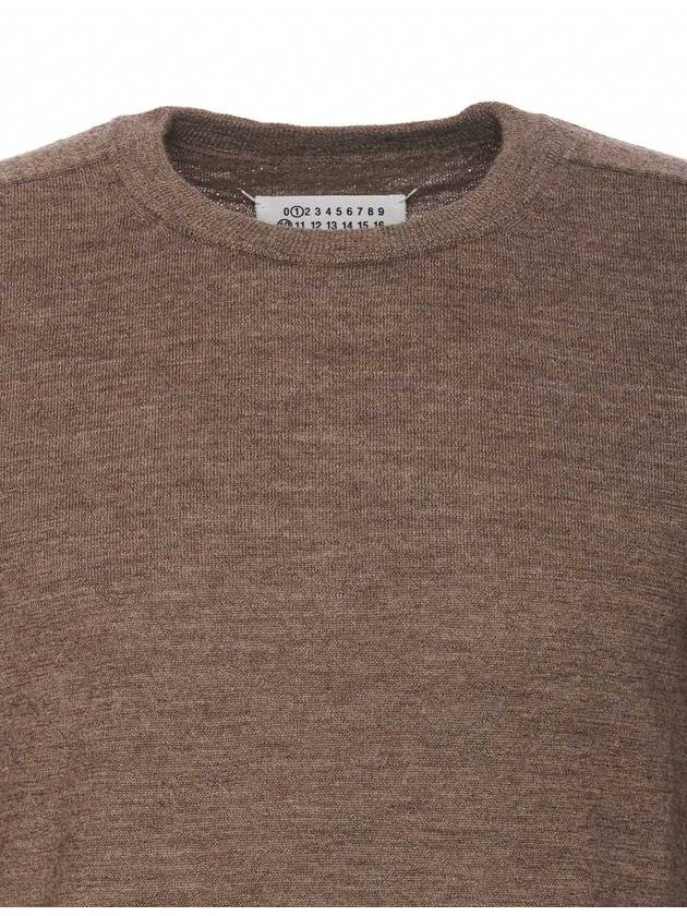 Elbow Patch Crew Neck Knit Top Hazelnut - MAISON MARGIELA - BALAAN 5