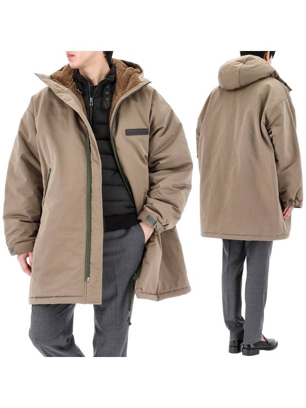 Polyester Teddy Fabric Padding Parka Dark Khaki - ACNE STUDIOS - BALAAN 2