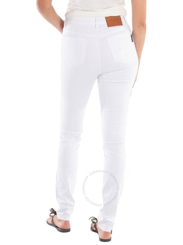 Philipp Plein White High-Waist Cotton Jeggings, Waist Size 26" - PHILIPP PLEIN - BALAAN 3