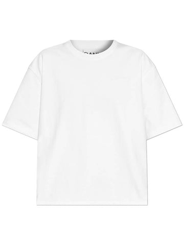 Ganni T-shirt With Logo, Women's, White - GANNI - BALAAN 1