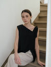 Black asymmetric blouse - YOUNESS - BALAAN 5