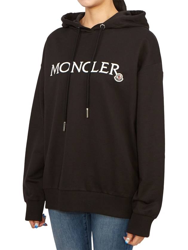 Embroidered logo hooded top black - MONCLER - BALAAN 3