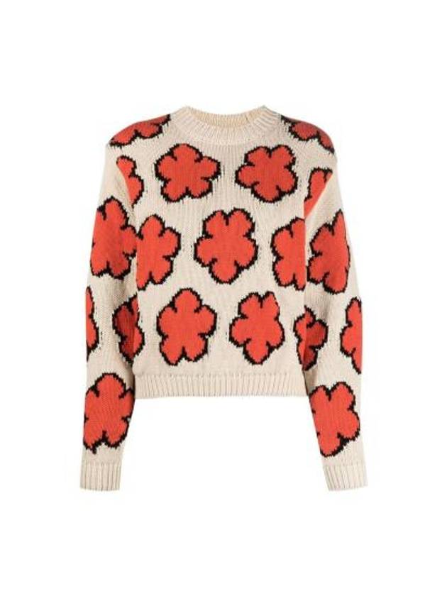 Boke Flower Cotton Sweatshirt Orange White - KENZO - BALAAN 2