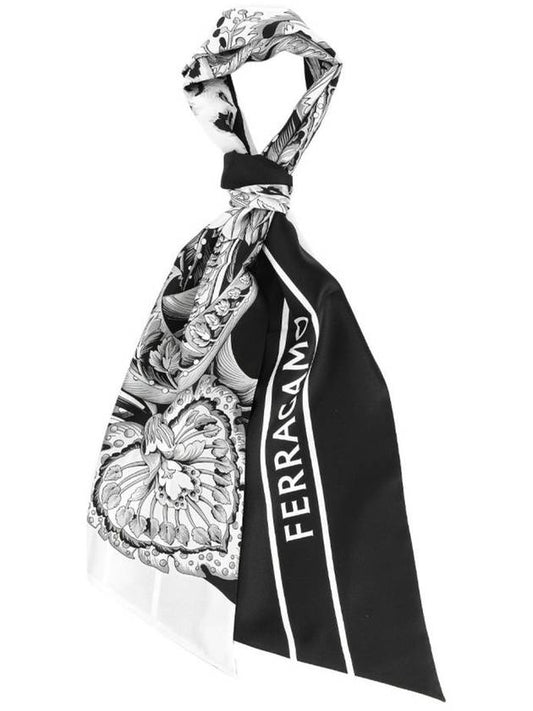 Ferragamo 32 0805 BLACK WHITE 0771220 Women s Togo Scarf - SALVATORE FERRAGAMO - BALAAN 1