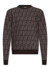 Men's Monogram Intarsia Knit Top Grey - FENDI - BALAAN 2