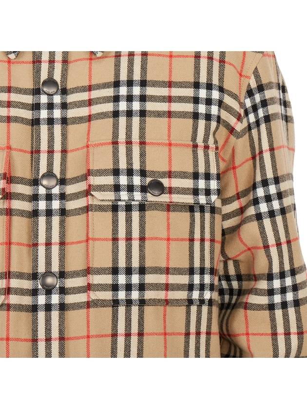 Vintage Check Wool Cotton Over Long Sleeve Shirt Archive Beige - BURBERRY - BALAAN 11