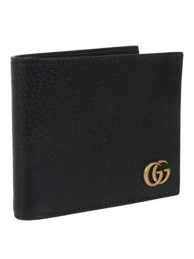 GG Marmont Leather Bi Fold Wallet Black Gold - GUCCI - BALAAN 3