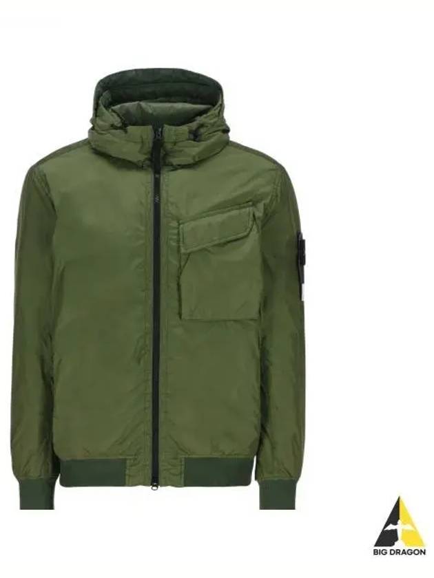 Wappen Patch Nylon Crinklips Hooded Jacket Green - STONE ISLAND - BALAAN 2