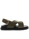 Fussbett Leather Sandals Green - MARNI - BALAAN 1