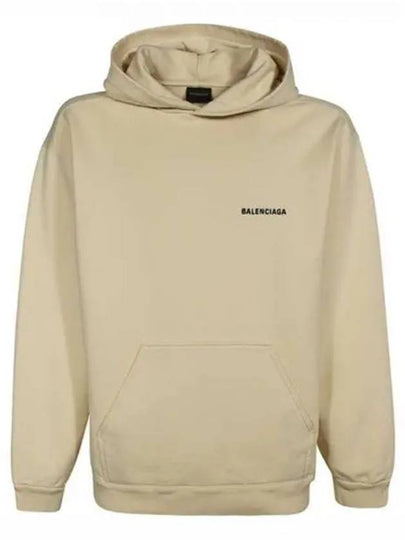 Mini Logo Cotton Hoodie Beige - BALENCIAGA - BALAAN 2