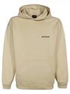 Mini Logo Cotton Hoodie Beige - BALENCIAGA - BALAAN 2