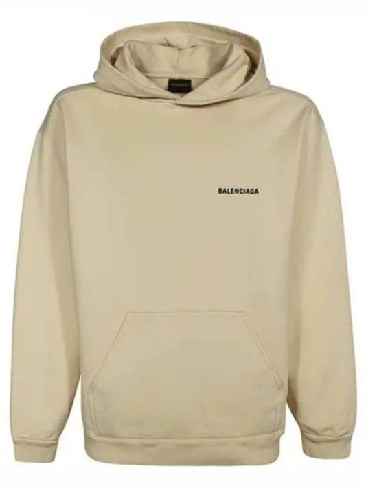 Mini Logo Cotton Hoodie Beige - BALENCIAGA - BALAAN 2