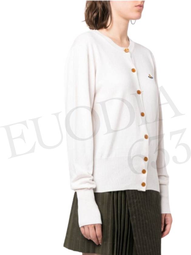 Bea Logo Cardigan Cream - VIVIENNE WESTWOOD - BALAAN 3