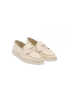 Triangle Logo Suede Loafers Beige - PRADA - BALAAN 2