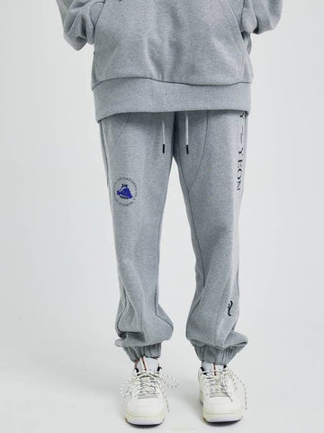 Wave Logo Sweatpants Melange Gray - SAY-_YEON - BALAAN 1