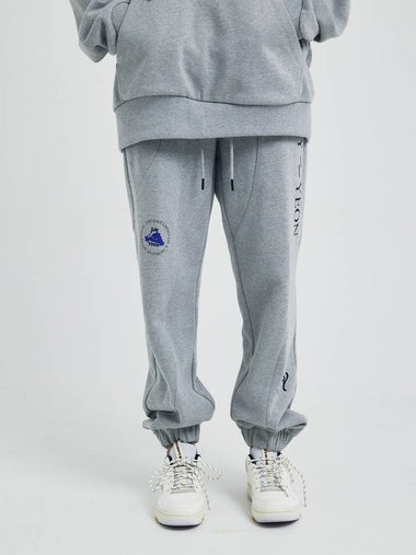 Wave Logo Sweatpants Melange Gray - SAY-_YEON - BALAAN 1