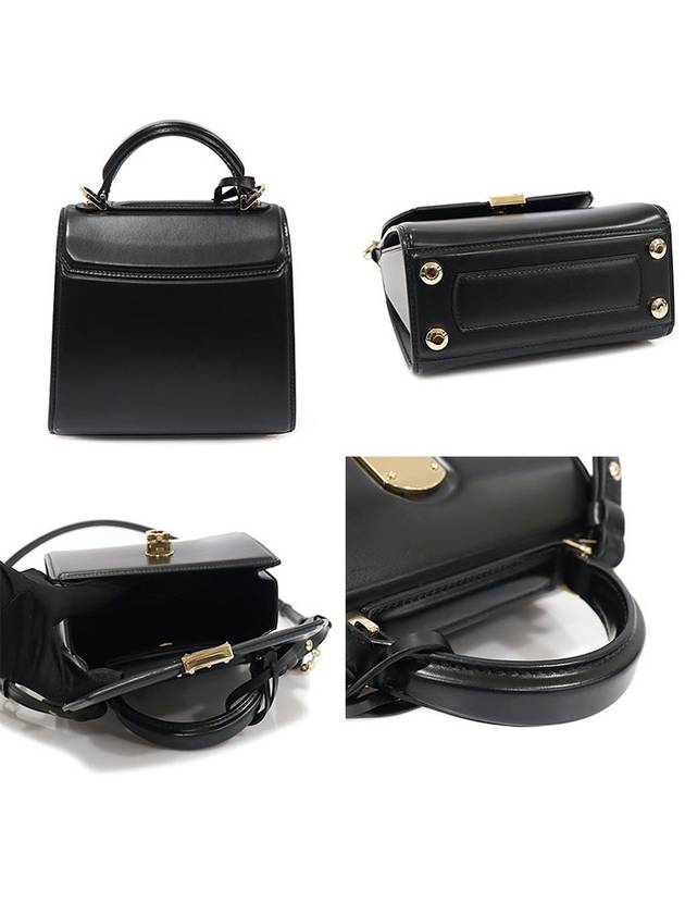 21 H647 Black Calfskin Gancini Boxies Small Top Handle 2WAY - SALVATORE FERRAGAMO - BALAAN 5