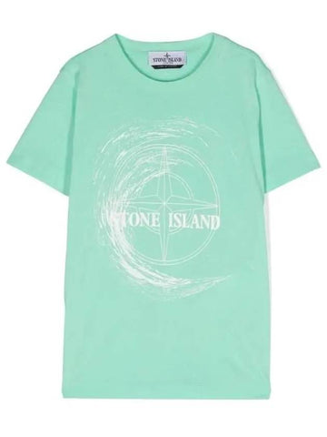 Stone Kids 6 10 Logo Short Sleeve T Shirt Mint - STONE ISLAND - BALAAN 1