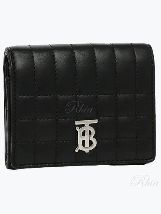 Lola Folding Small Quilted Leather Card Wallet Black Palladium - BURBERRY - BALAAN 2