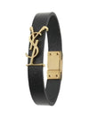 Monogram Opium Leather Bracelet Gold - SAINT LAURENT - BALAAN.