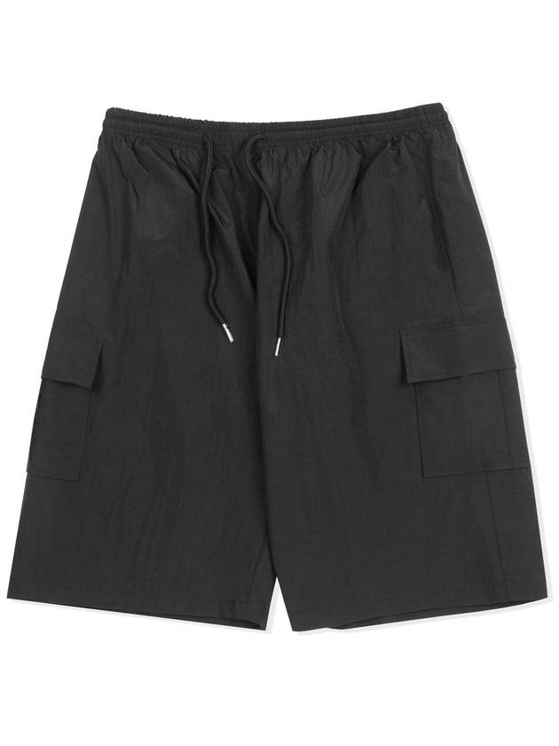 Mark wide nylon half pants BLACK - GRAYBLVD - BALAAN 3