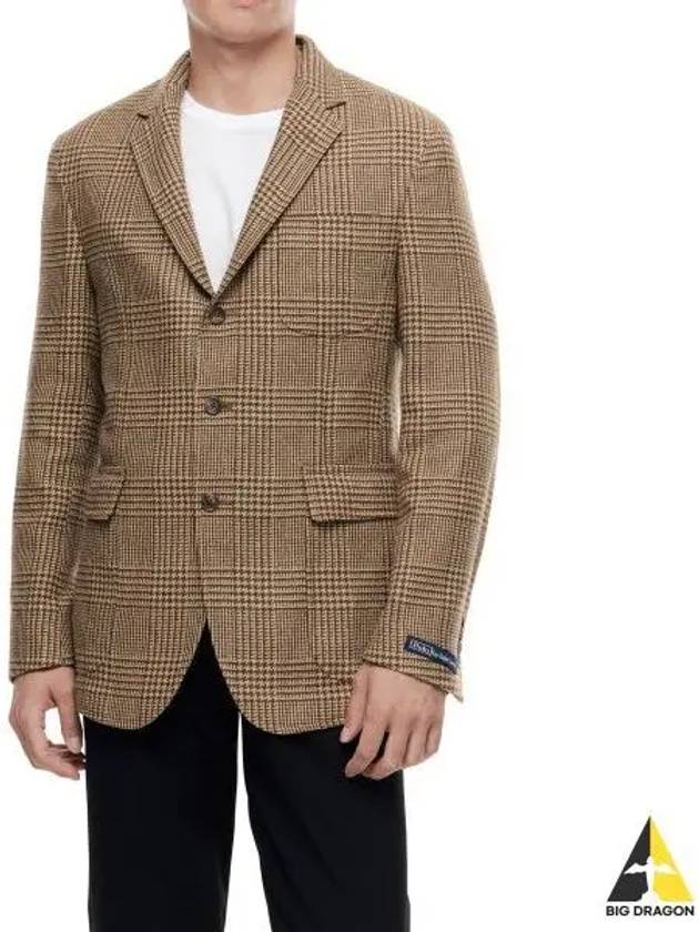 Polo Soft Plaid Silk Blend Suit Jacket Brown - POLO RALPH LAUREN - BALAAN 1